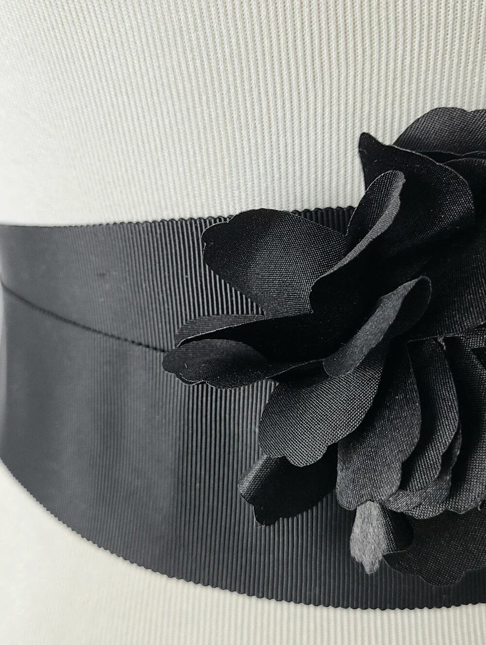 White House Black Market Floral Ribbon Wrap Belt